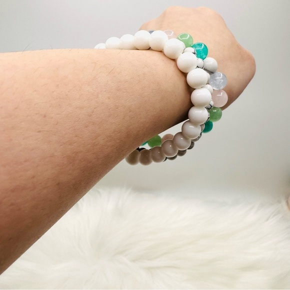 “Mama” Arm Candy Beaded Bracelet -  Cool Colors theme - Picture 3 of 6